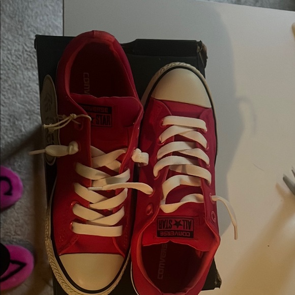 Converse Pink and White High-Top Sneakers - Picture 2 of 6